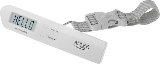 Adler Reisegepäckwaage Ad 8191 Maximale Tragkraft 50 kg Genauigkeit 10 g Grau