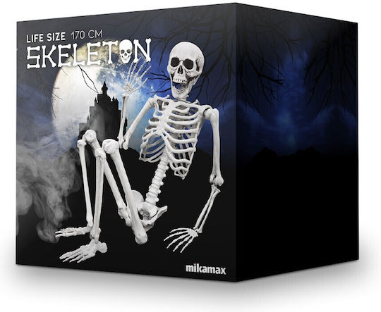 Human Skeleton 45x170 cm Carnival Accessory White for Halloween made of Plastic 1pcs