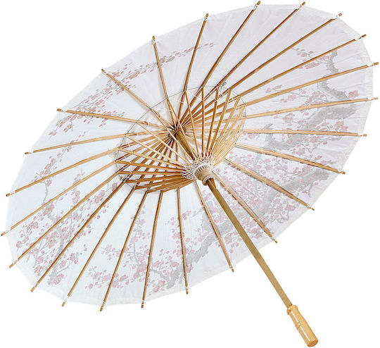 Carnival Umbrella White made of Wood 1pcs