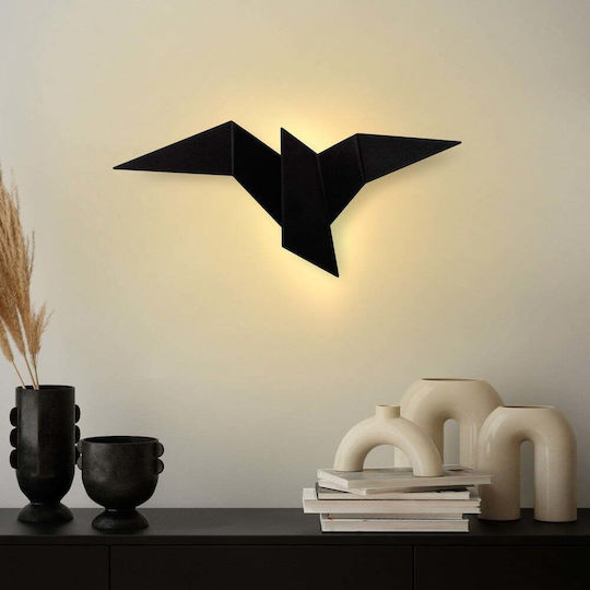 Opviq Modern Lumină de Perete cu LED Integrat și Lumină Alb Cald Negru 56x24x14cm