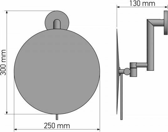 Sanco Mr-764 Ab12 Brushed Magnifying Bathroom Mirror from Metal 25x30cm Bronze