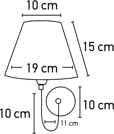 Inlight Класически Осветително тяло За стена с фасунга E14 Златист 23см.