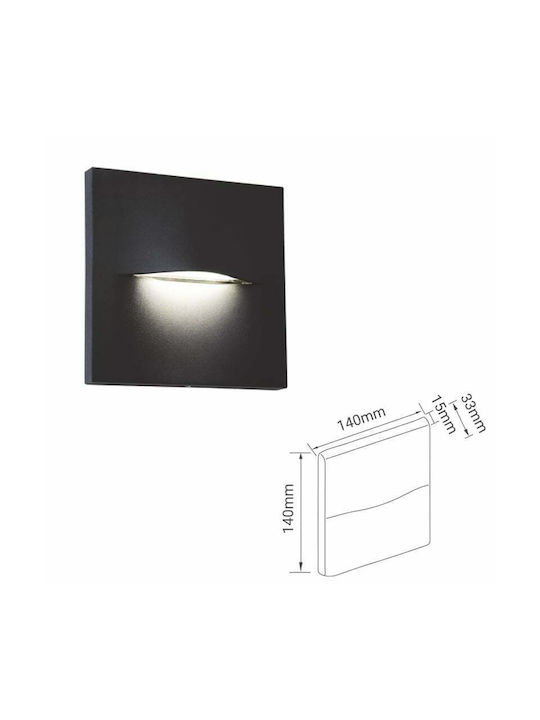 Fos me Στεγανό Σποτ LED 3W 3000K 14x14εκ.
