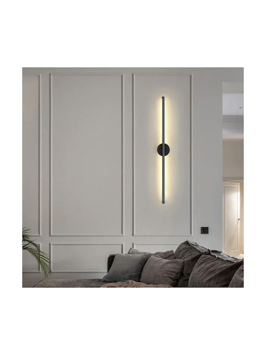 Home Lighting Modern Lamp Wall with Integrated LED and Warm White Light Black 80x8cm