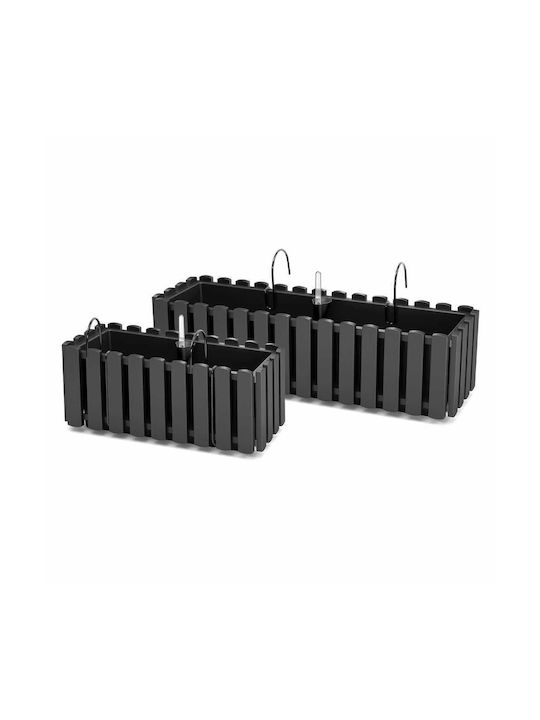 Prosperplast Planter Boardee Fence W Self-watering Planter Box Plastic Gray 58x18x16.2cm.