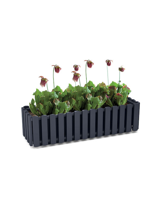 Prosperplast Boardee Fence Planter Planter Box Plastic Charcoal 58x18x16.2cm.
