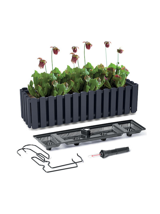 Prosperplast Planter Boardee Fence W Self-watering Planter Box Plastic Gray 58x18x16.2cm.