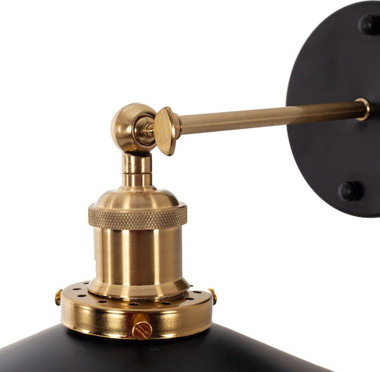 Artekko Lamp Wall with Socket E27 Black 24x24x14cm