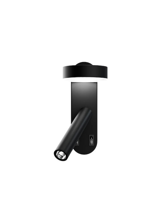 Alphab2b Modern Leuchte Wand mit Integrierter LED und Neutralweißes Licht Schwarz 12x12.5x12cm