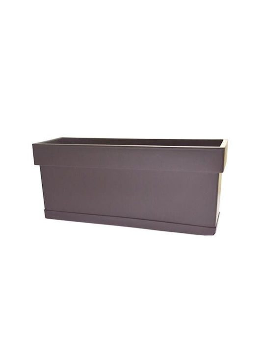 Linea Ζαρντινιέρα Πλαστική Γκρι Καφέ 38x18x17εκ.