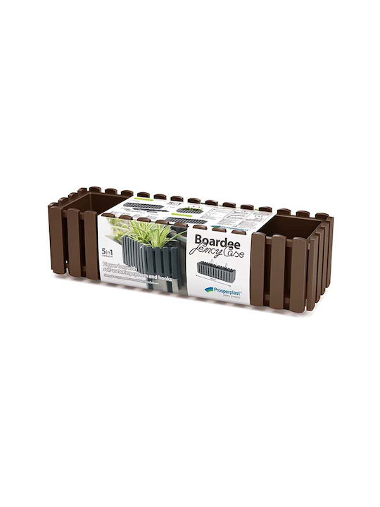 Prosperplast Boardee Fence W planter Planter Box Plastic Bronze 58x18x16.2cm.