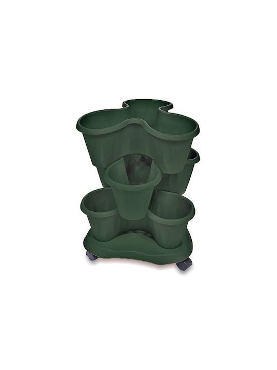 Bama Trifoglio Flower Pot with wheels 40x51cm Set 3pcs in Green Color 30017A