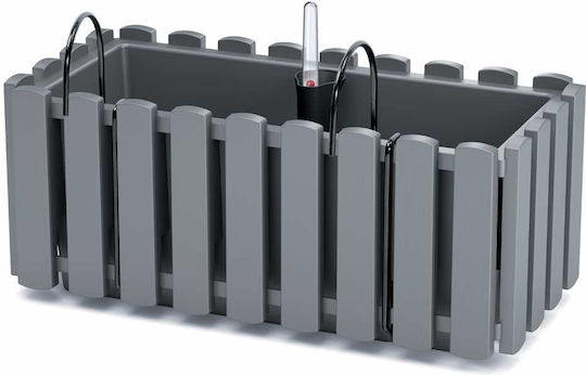 Prosperplast Planter Boardee Fence W Self-watering Planter Box Plastic Gray 38x18x16.2cm.