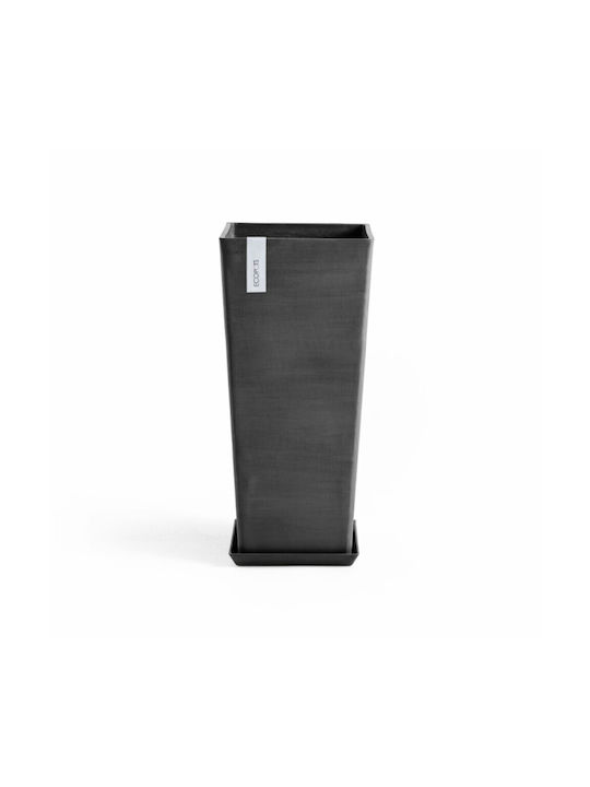 Ecopots Rotterdam High Γλάστρα Πλαστική Dark Grey 32x32x70εκ.