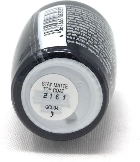 OPI Gelcolor Stay Топ покритие за Обикновени Лакове Матов 15мл
