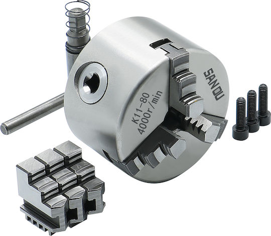 Sanou K1180 Cuplaj Mandrină pentru strung ∅80mm Cu 3 fălci 80