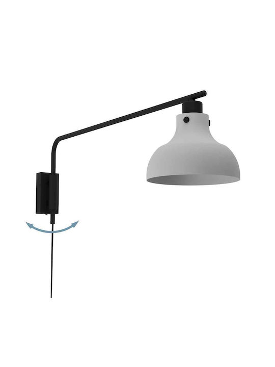 Eglo Matlock Industrial Lampă De Perete Cu Priză Bază De Bec E27 Gri 20x25x20cm