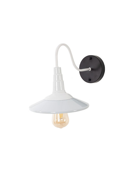Artekko Lamp Wall with Socket E27 White 24x24x14cm