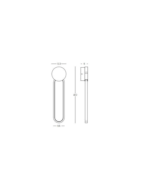 Zambelis Lights Modern Wall Lamp with Integrated LED and Warm White Light Gold 12.3x6x6cm