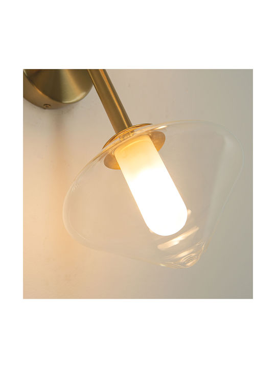 Zambelis Lights Модерен Светлинен Аплик За Стена с Цокъл G9 Златист 15x21см