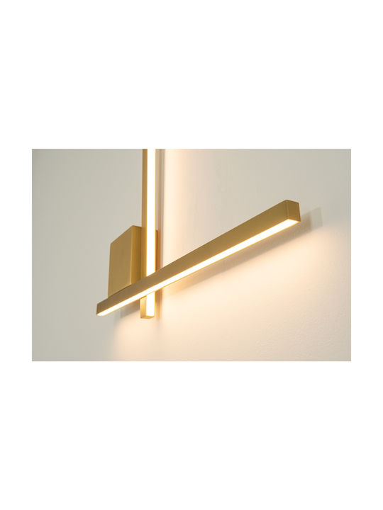 Zambelis Lights Модерен Осветително тяло За стена с вграден LED Златист 50x50x4.5см.