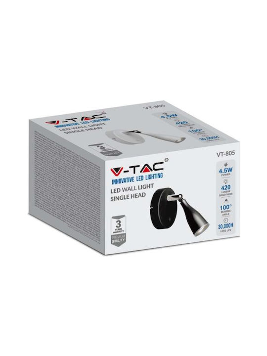 V-TAC Единично LED Топло бяло Спот в Бял Цвят
