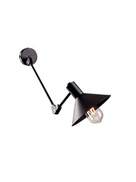 Luma Modern Lamp Wall with Socket E27 Black 20x20cm