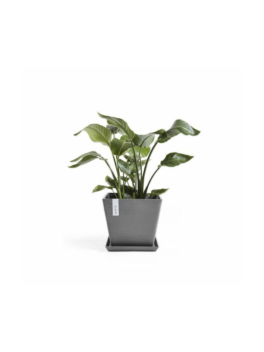 Ecopots Rotterdam Taper Square Γλάστρα Πλαστική Ανθρακί 30x30x26.3εκ.