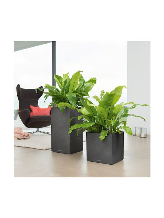 Lechuza Canto Stone Low Αυτοποτιζόμενη Γλάστρα Πλαστική Graphite Black 29.5x29.5x30εκ.