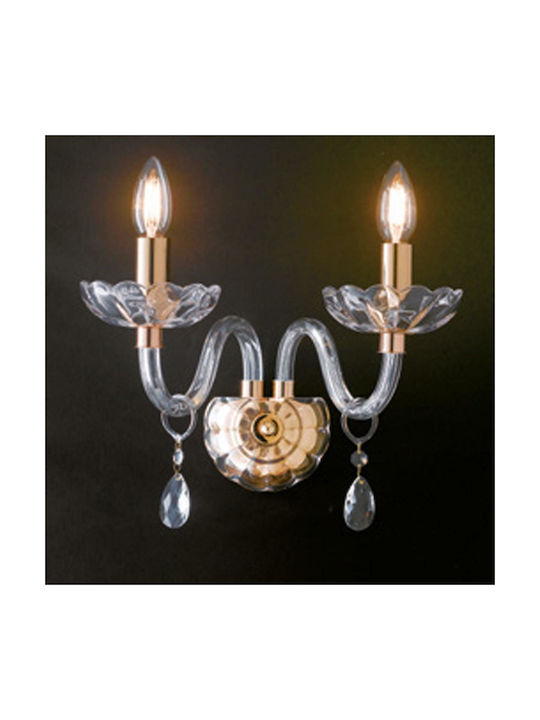 Fan Europe Riflesso AP2 Chrome Vintage Lamp Wall with Socket E14 Silver 40x18x31cm