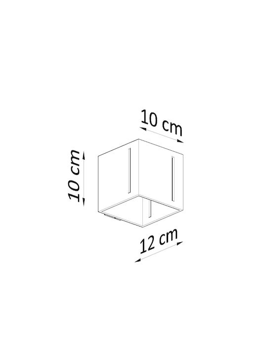 Sollux Pixar Modern Leuchte Wand mit Fassung G9 Gray 13x13x13cm