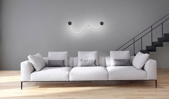 Lamp Wall with Integrated LED and Natural White Light Black 6.5cm