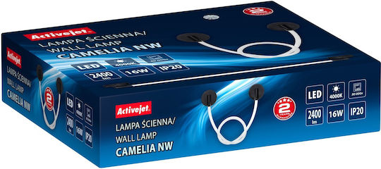 Lamp Wall with Integrated LED and Natural White Light Black 6.5cm