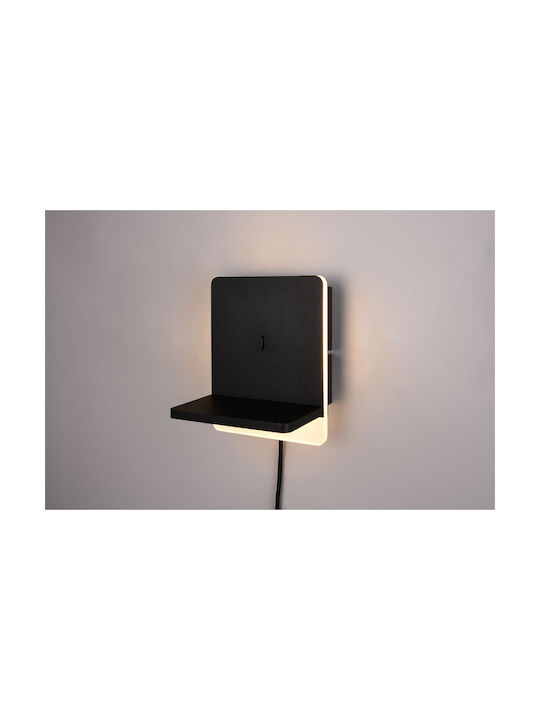 Trio Lighting Modern Lamp Wall with USB Port Black 16x16x14cm