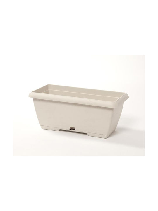 Plastecnic Terrae Blumenkasten Kunststoff Weiß 50x16.7cm.