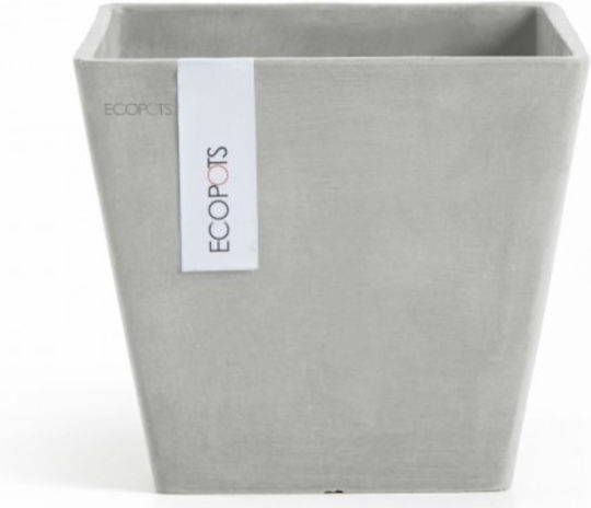 Ecopots Roterdam Pot Plastic White Grey 20x20x17.5cm.