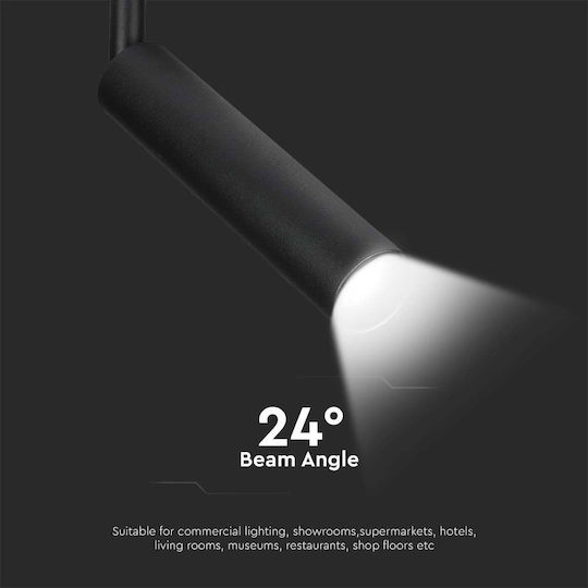 V-TAC Μονό LED Ψυχρό Λευκό Σποτ σε Μαύρο Χρώμα