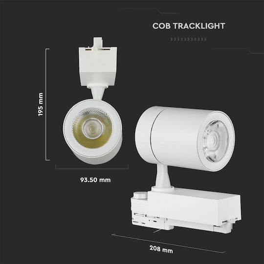 V-TAC Μονό LED Θερμό Λευκό Σποτ σε Λευκό Χρώμα