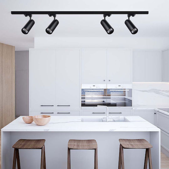 V-TAC Μονό LED Ρυθμιζόμενο Λευκό Σποτ σε Μαύρο Χρώμα