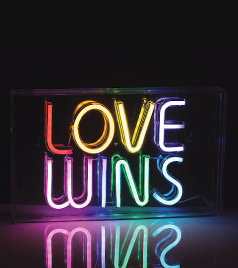 Aca Neon Διακοσμητικό Φωτιστικό LED RGB Love 31x4.6x19εκ.