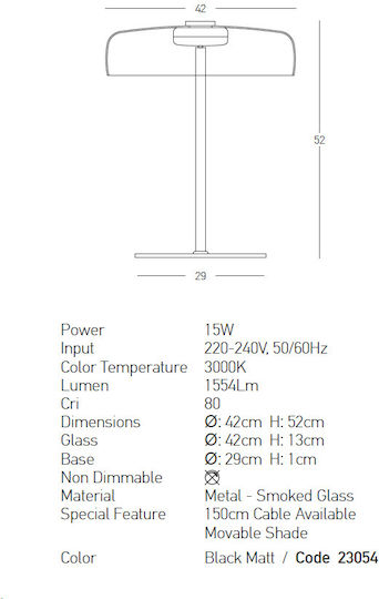Zambelis Lights Διακοσμητικό Φωτιστικό LED Θερμό Λευκό 3000K 42x42x52εκ.