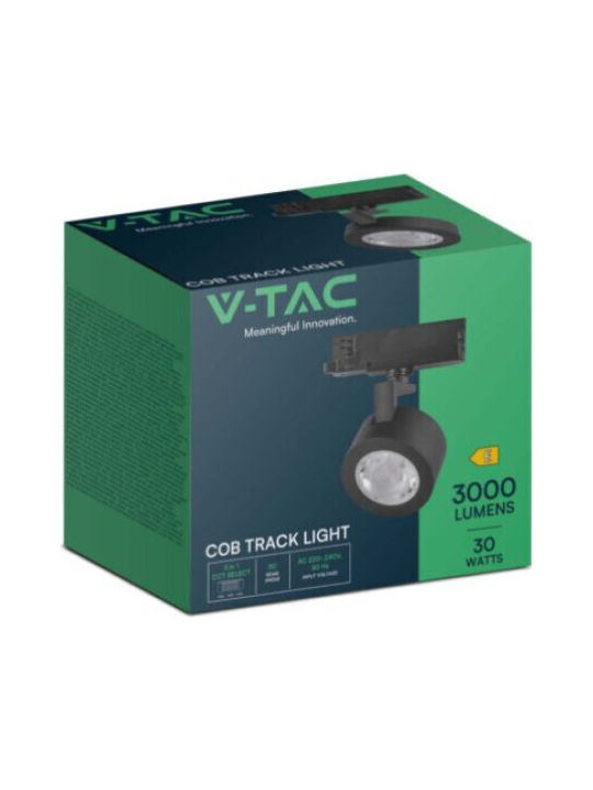 V-TAC Μονό LED Ρυθμιζόμενο Λευκό Σποτ σε Μαύρο Χρώμα