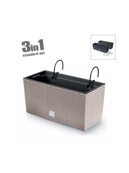 Marhome Rato Case Кутия за саксии Пластмаса Mocca 39.5x18.5x19.5см.