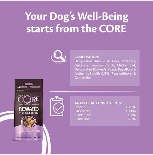 Wellness Core Reward + Calming Treat for Puppies Grain Free with Duck 170gr