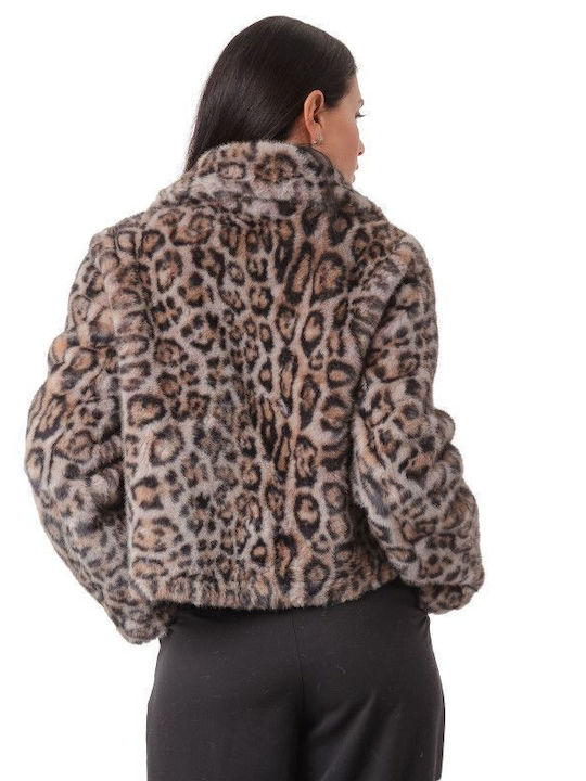 Κοντή Γυναικεία Γούνα Animal Print