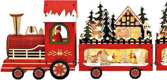 Beleuchtet Weihnachtliche Holz Figur Zug Höhe 56cm