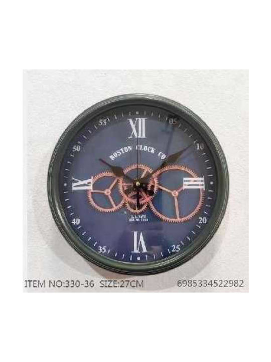 Wall Clock Plastic Green Ø27cm