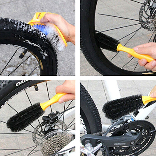 Set 5 Perii 1 Cârpă De Curățare Din Microfibră Pentru Curățarea Bicicletelor Portocalii