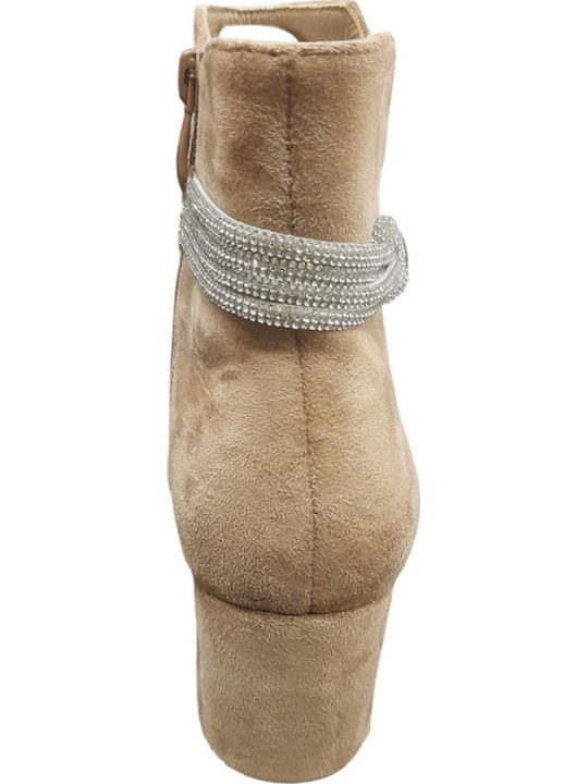 Wildleder Stiefeletten Damen Khaki