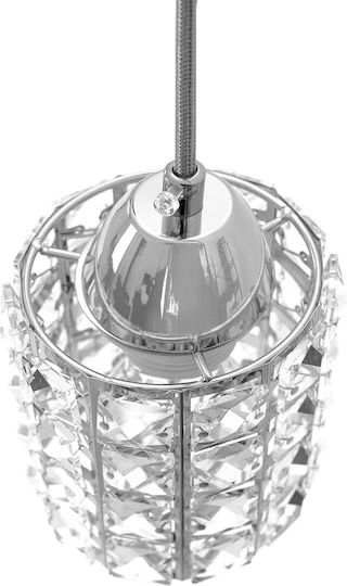 Toolight Hängelampe Silber mit Kristallen